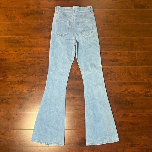 MINKPINK Revolve Dangerous Bell Bottom Jeans High Rise Flare Denim Size Small - Picture 6 of 14